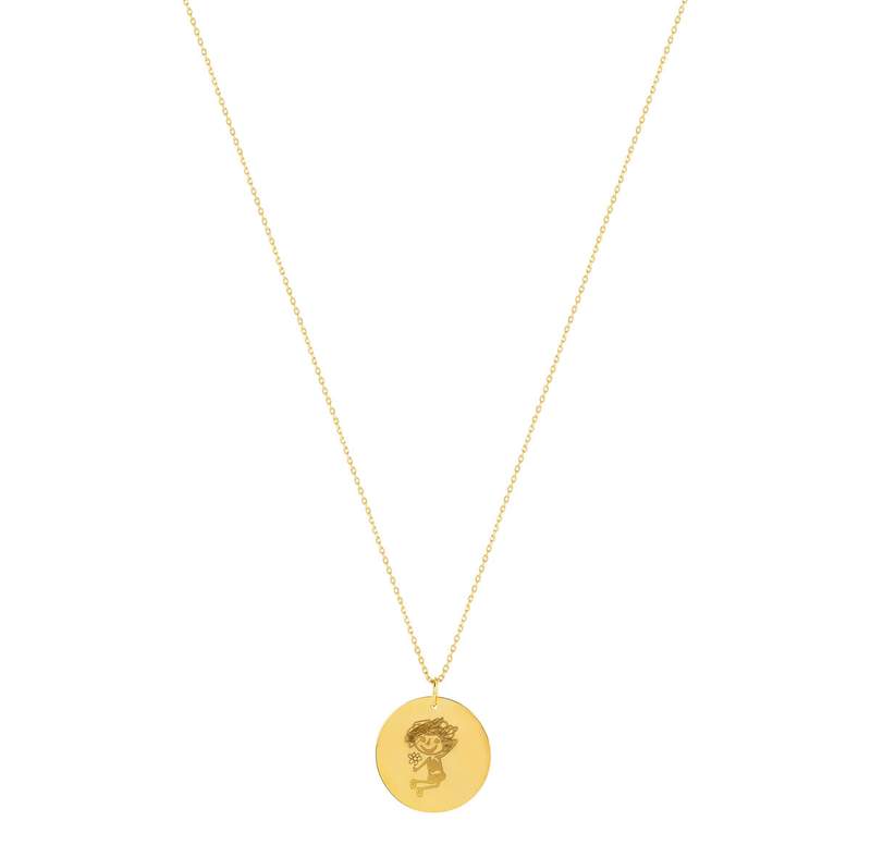 Collier plaqué or médaille personnalisable 45 cm - vue 2