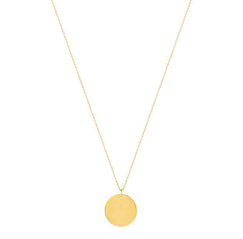 Collier plaqué or médaille personnalisable 45 cm - vue D2