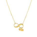 Collier plaqué or infini et pampille coeur personnalisables 45 cm - vue 1
