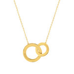 Collier plaqué or 2 cercles personnalisables entrelacés 45 cm - vue 1