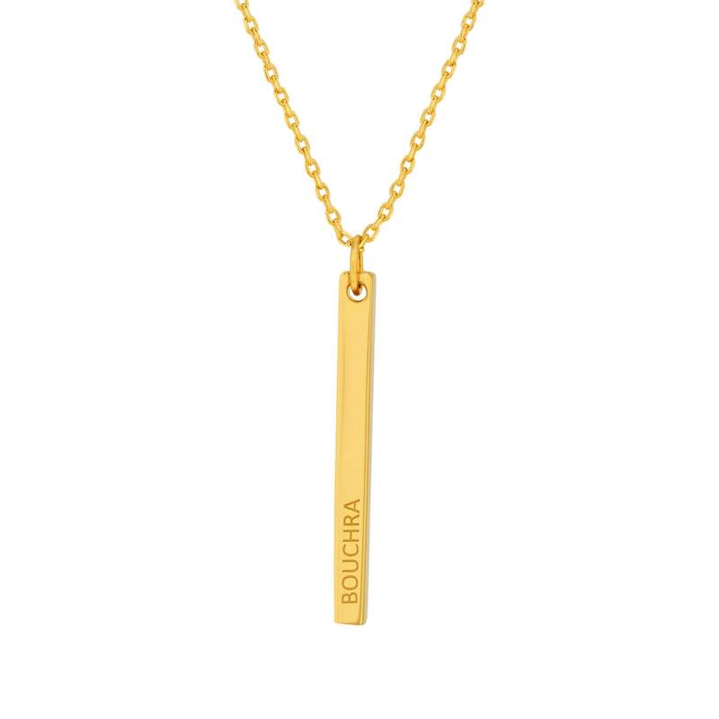 Collier plaqué or plaque personnalisable 45 cm - vue 1