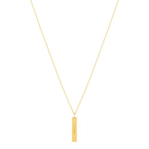 Collier plaqué or plaque personnalisable