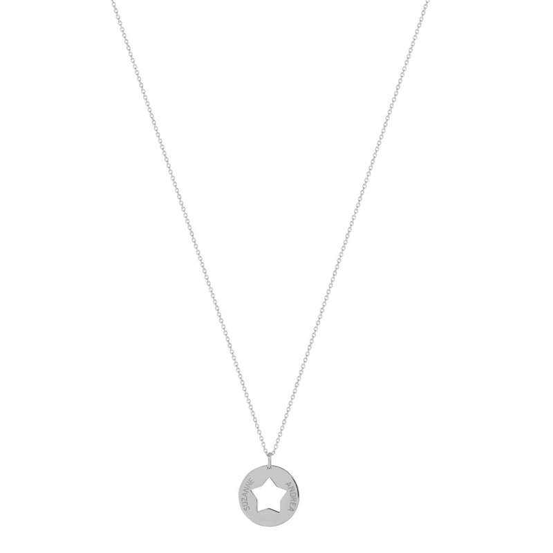 Collier en argent 925 médaille étoile - vue 2