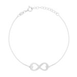 Bracelet argent 925 infini ajouré coeurs personnalisable 21 cm - vue 1