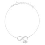 Bracelet argent 925 infini et pampilles coeurs 21 cm - vue 1