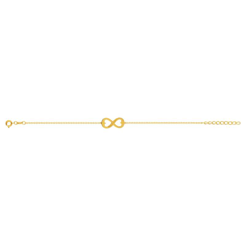 Bracelet plaqué or infini ajouré coeurs personnalisable 21 cm - vue 2
