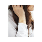 Bracelet plaqué or infini ajouré coeurs personnalisable 21 cm - vue porté 2