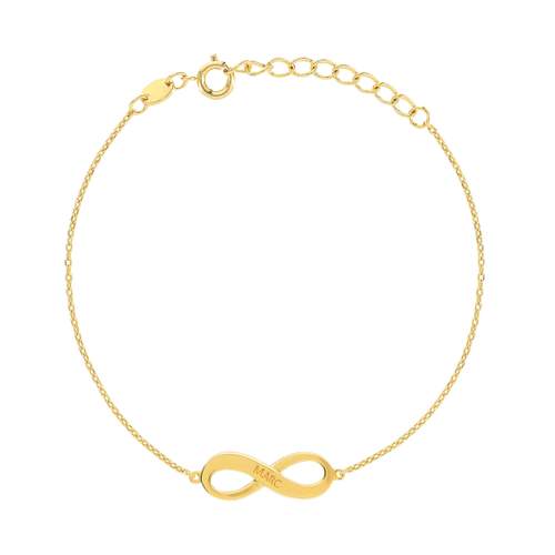 Bracelet plaqué or infini 21 cm