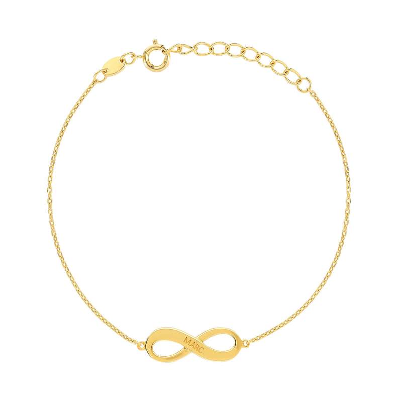 Bracelet plaqué or infini 21 cm - vue 1