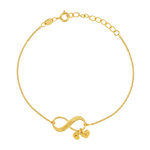 Bracelet plaqué or infini et coeurs personnalisable 21 cm - vue 1