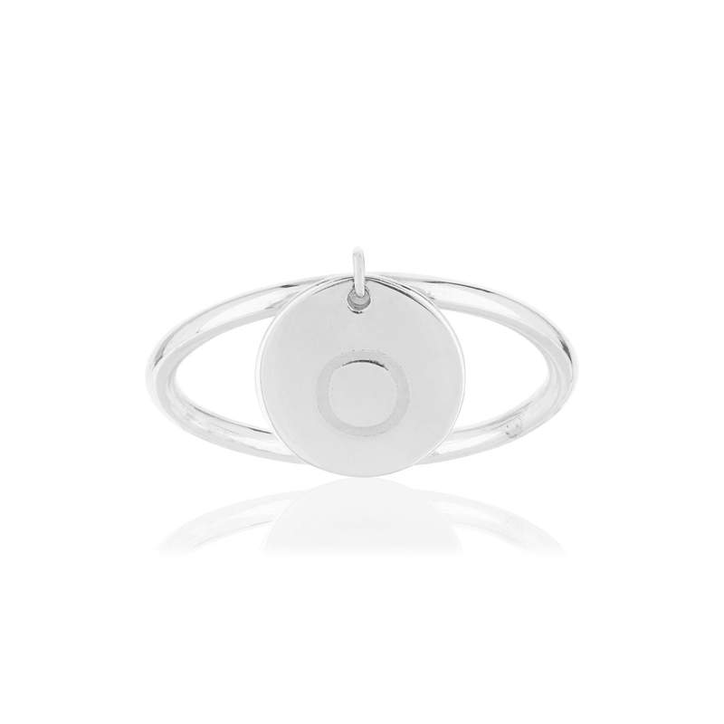 Bague argent 925 médaille personnalisable - vue 1