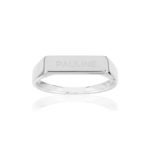 Chevalière argent 925 rectangle personnalisable - vue 1