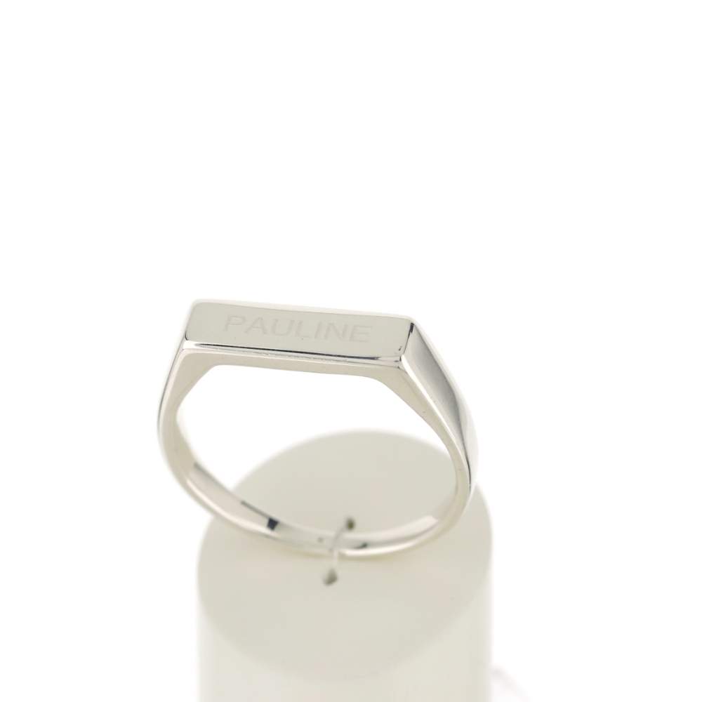 Chevalière argent 925 rectangle personnalisable - vue 2