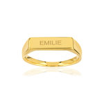 Chevalière plaqué or rectangle personnalisable - vue 1