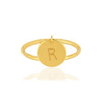 Bague plaqué or médaille personnalisable - vue 1