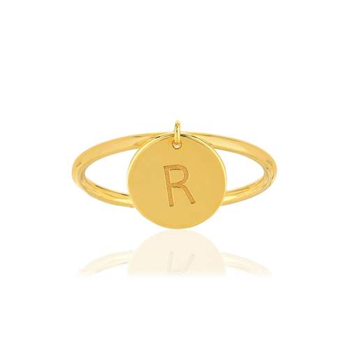 Bague plaqué or médaille personnalisable