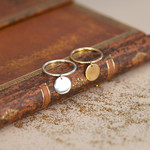 Bague plaqué or médaille personnalisable - vue D1