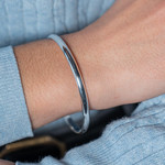Bracelet jonc argent 925 bombé - vue porté 1