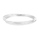 Bracelet jonc argent 925 3 anneaux entrelacés - vue 1