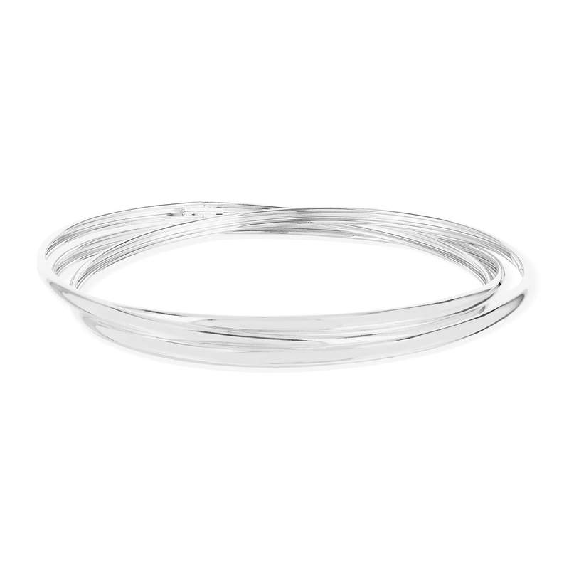 Bracelet jonc argent 925 3 anneaux entrelacés - vue 1