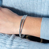 Bracelet jonc argent 925 3 anneaux entrelacés - vue Vporté 1