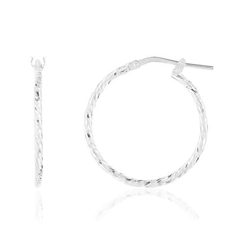 Créoles argent 925 ciselées 24 mm