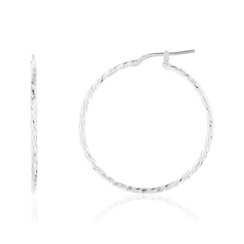 Créoles argent 925 ciselées 33 mm