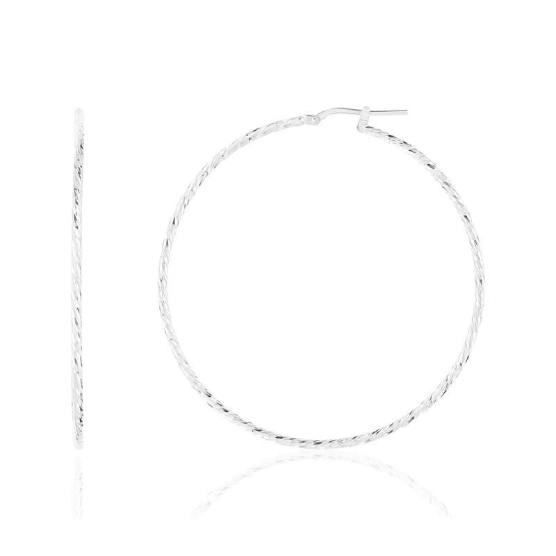 Créoles argent 925 ciselées 54 mm - vue 1