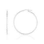 Créoles argent 925 ciselées 42 mm - vue 1