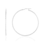 Créoles argent 925 ciselées 55 mm - vue 1