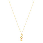 Collier plaqué or triple coeur personnalisable zirconias multicolores 44,5 cm - vue 2