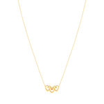 Collier plaqué or coeurs personnalisable zirconias rouge vert et blanc 44,5 cm - vue 2