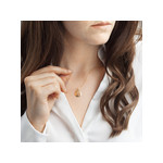 Collier plaqué or arbre de vie personnalisable zirconias 44,5 cm - vue porté 2