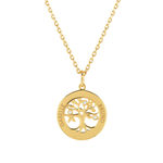 Collier plaqué or arbre de vie zirconias 44,5 cm - vue 1