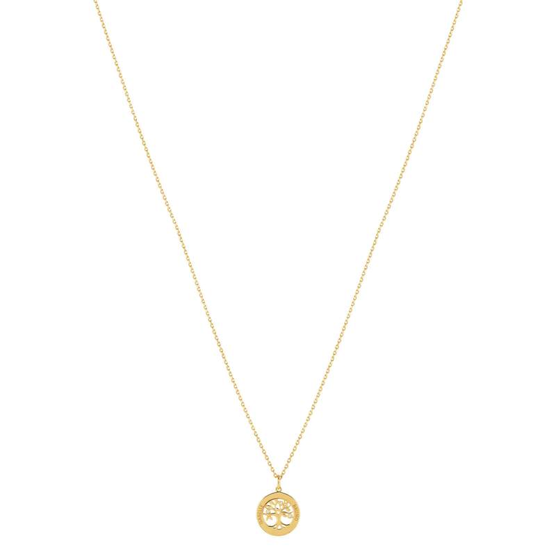 Collier plaqué or arbre de vie zirconias 44,5 cm - vue 2
