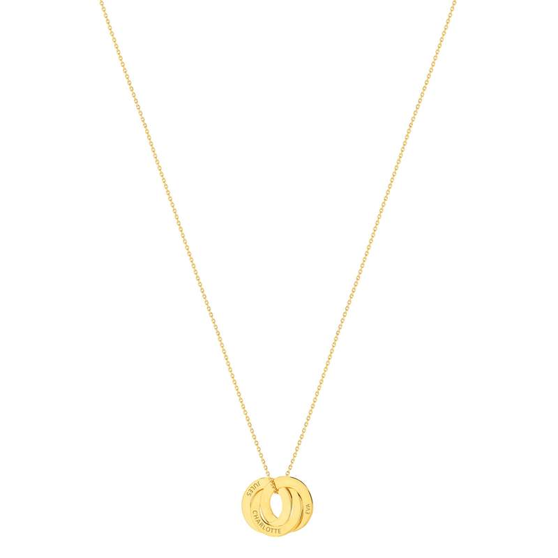 Collier plaqué or 3 cercles personnalisables entrelacés 44 cm - vue 1