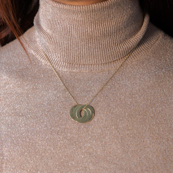 Collier plaqué or 3 cercles personnalisables entrelacés 44 cm