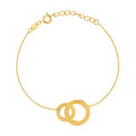 Bracelet plaqué or cercles entrelacés 21,5 cm - vue 1