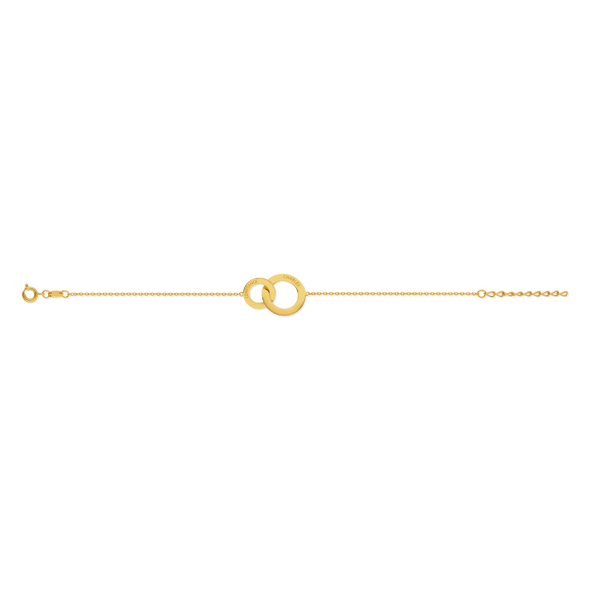 Bracelet plaqué or cercles entrelacés 21,5 cm - vue 2