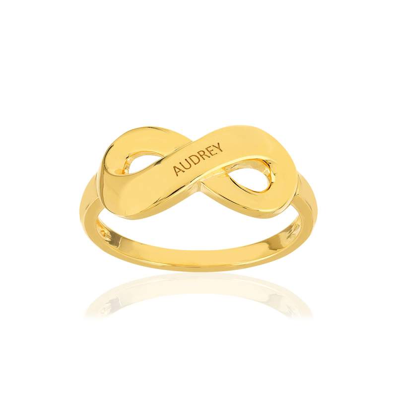 Bague plaqué or infini personnalisable - vue 1