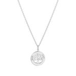 Collier argent 925 maille forçat et arbre de vie zirconias 44,5 cm - vue 1