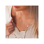 Collier argent 925 maille forçat et arbre de vie zirconias 44,5 cm - vue porté 1