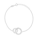Bracelet argent 925 2 cercles entrelacés personnalisables 21 cm - vue 1