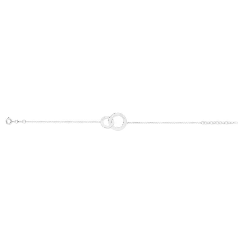 Bracelet argent 925 2 cercles entrelacés personnalisables 21 cm - vue 2