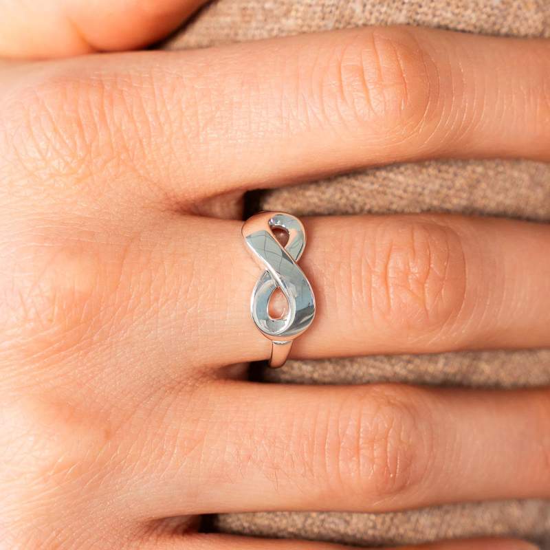 Bague argent 925 infini personnalisable - vue porté 1