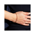 Bracelet jonc or 375 jaune lisse et torsadé - vue porté 1