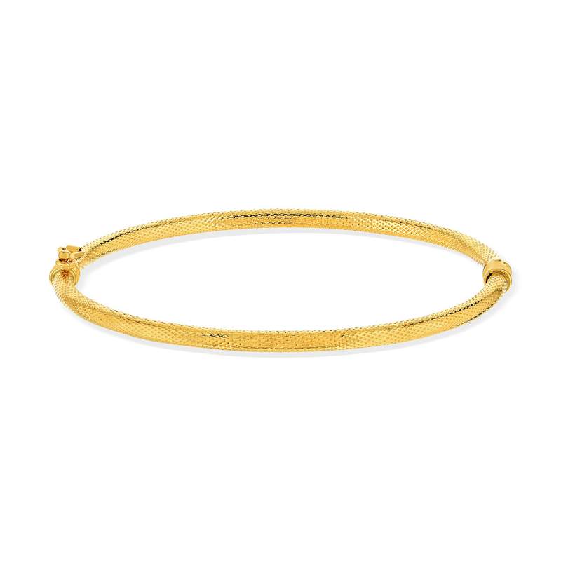 Bracelet jonc or 375 jaune ciselé - vue 1