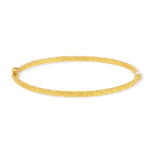 750 yellow gold cross bangle