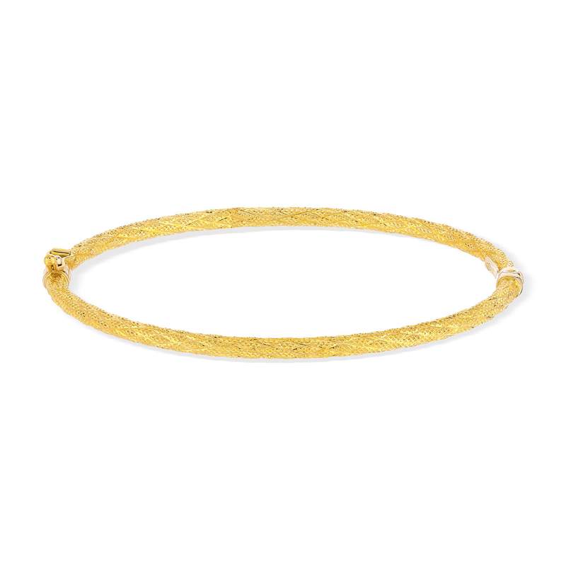 Bracelet jonc or 750 jaune croisillons - vue 1