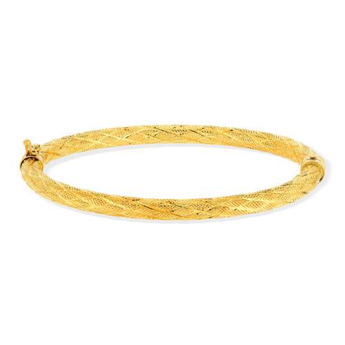 Bracelet jonc or 750 jaune diamanté